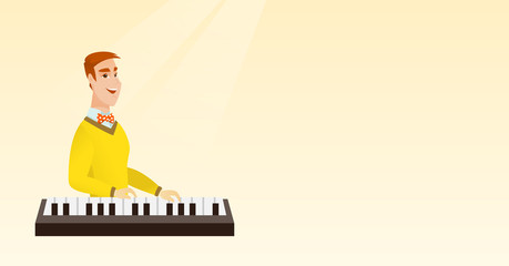 Man playing the piano vector illustration.
