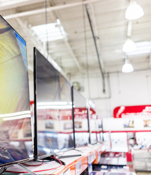 Row Of Television Displays In Store