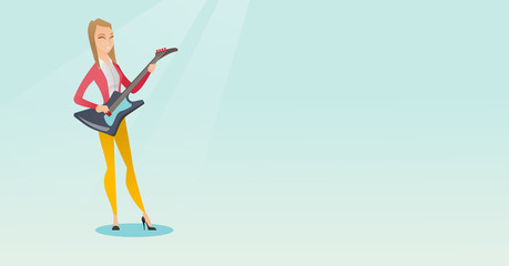 Fototapeta premium Woman playing the electric guitar.