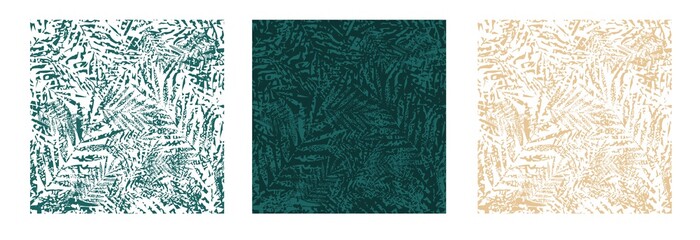 Tropical palm leaves seamless pattern. Vector illustration. Set - obrazy, fototapety, plakaty