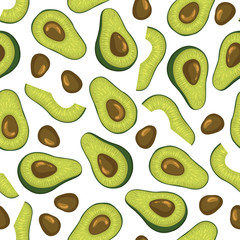 Avocado - seamless pattern. Fashion print for textiles.