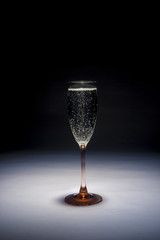 bubbling drink in clear glass 