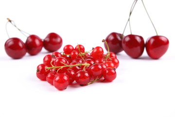 Cherries and currants in a vacuum