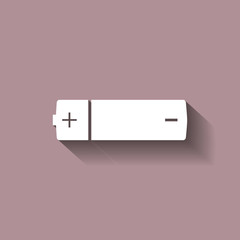 Vector battery icon with shadow in triangle