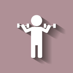 Weightlifter. Vector person . With shadow