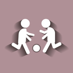 Vector man playing ball. Soccer player. Football player.