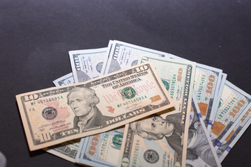American dollars from united states treasure and federal reserve with portraits of usa presidents useful for background