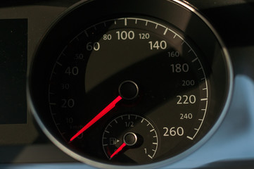 Speedometer in the new car.