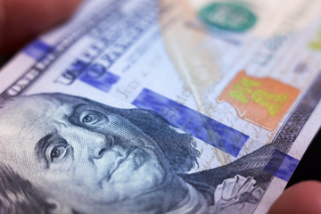 American dollars from united states treasure and federal reserve with portraits of usa presidents useful for background