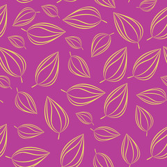 Seamless pattern background with autumn leaves. Vector illustration.