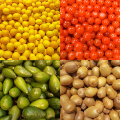 set of fresh fruit texture in colors