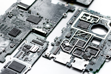concept repair smartphone gadgets on white background