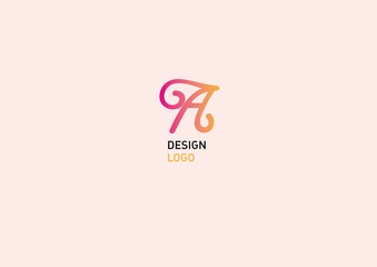 Modern logo lettering letter A in style gradient