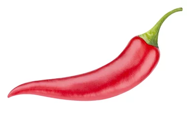 Peel and stick wall murals Hot chili peppers Red hot chili pepper isolated on white background