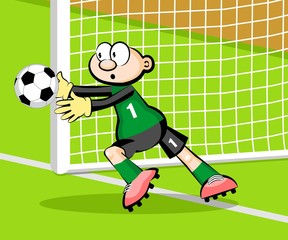 Goalkeeper catching the ball