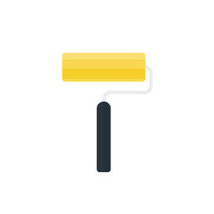 Vector illustration in flat style. Paint roller icon.