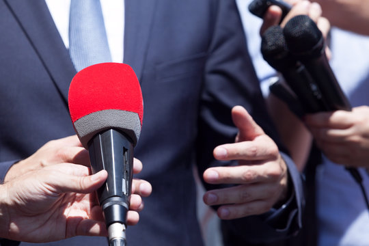 TV or media interview with politician or business person
