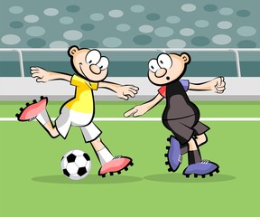 Fototapeta premium Cartoons Soccer players