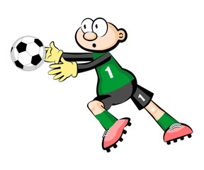 Goalkeeper catching the ball - isolated