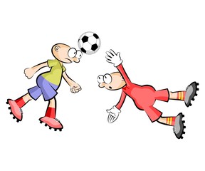 Fototapeta na wymiar Cartoons Soccer players isolated over white
