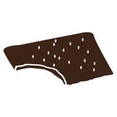 Isolated silhouette of a bitten cookie, Vector illustration