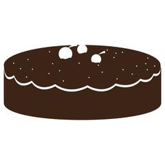 Isolated silhouette of a cake, Vector illustration