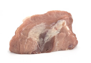 Fresh raw pork meat isolated with shadow on white background