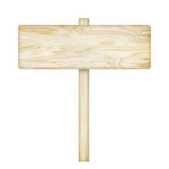 Wooden sign isolated on white background