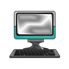computer keyboard digital device technology vector illustration