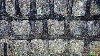 Wall of irregular stones