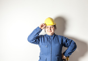 Female hard worker loves her job