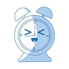 kawaii clock alarm time school icon vector illustration