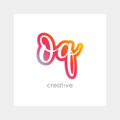 OQ logo, vector. Useful as branding, app icon, alphabet combination, clip-art.