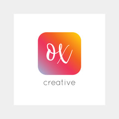 OX logo, vector. Useful as branding, app icon, alphabet combination, clip-art.