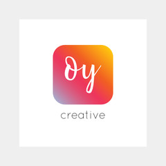 OY logo, vector. Useful as branding, app icon, alphabet combination, clip-art.