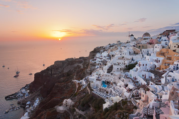 Epic sunset in Santorini Greece 