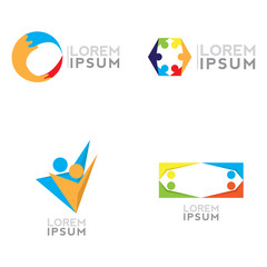 Set of business logos on a white background, Vector illustration