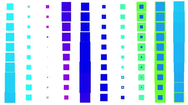 4k vj color square neon light array matrix scan background&cube grid big data database geometry modern shape backdrop.
