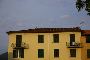 Typical mediterranean facade in the morning