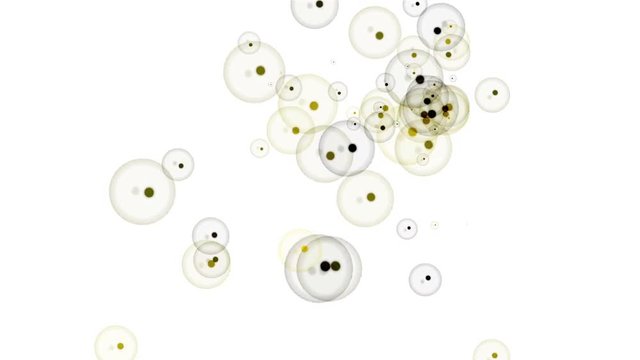 4k Transparent bubble gas ball art particle background,translucent clean balloon blister underwater backdrop.