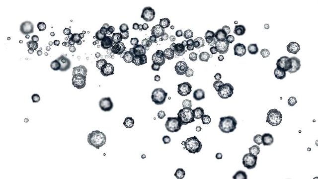 4k Abstract cells virus dust particles background.