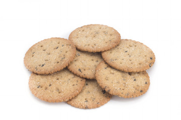 Dietary cookies, biscuits on white background