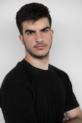 Seventeen Years Old Handsome and Confident Young Man, Close Up, Looking at Camera