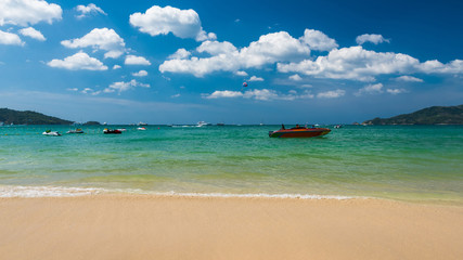 Fototapeta na wymiar Beautiful tropical beach, Located Phatong beach, Puket province, Thailand