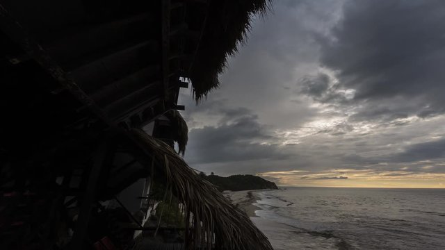 sunset timelapse in tayrona park in colombia 