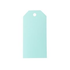blue tag isolated on white background