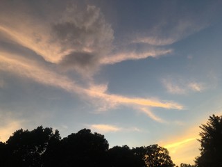 Fototapeta na wymiar summer solstice sky with clouds