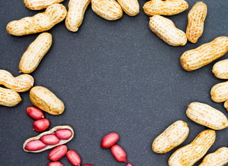 red peanuts on black
