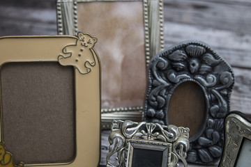 Vintage silver plate photo pictures frames