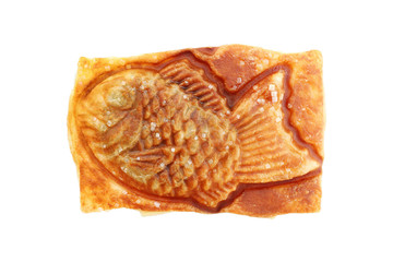 sweet fish croissant isolated on white